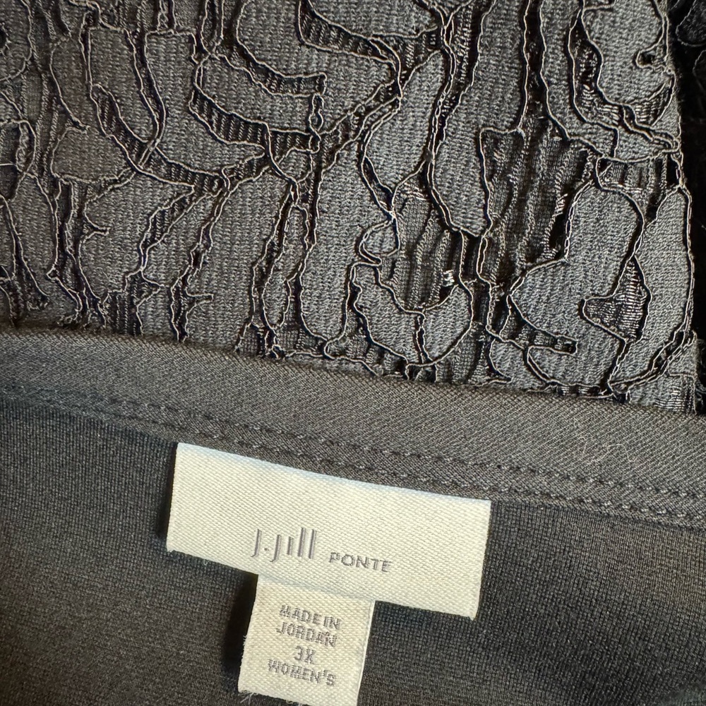 NWT J. Jill Black Ponte Knit Top w/ Lace Accents PLUS SIZE: 3X #6 - Picture 10 of 12